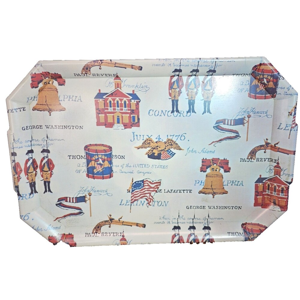Melamine Lap Tray Patriotic Independence Day 1776 Founding Father Design